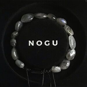 🩶🩶 NOGU Labradorite Gunmetal Gemstone Pebble Bracelet 🩶🩶